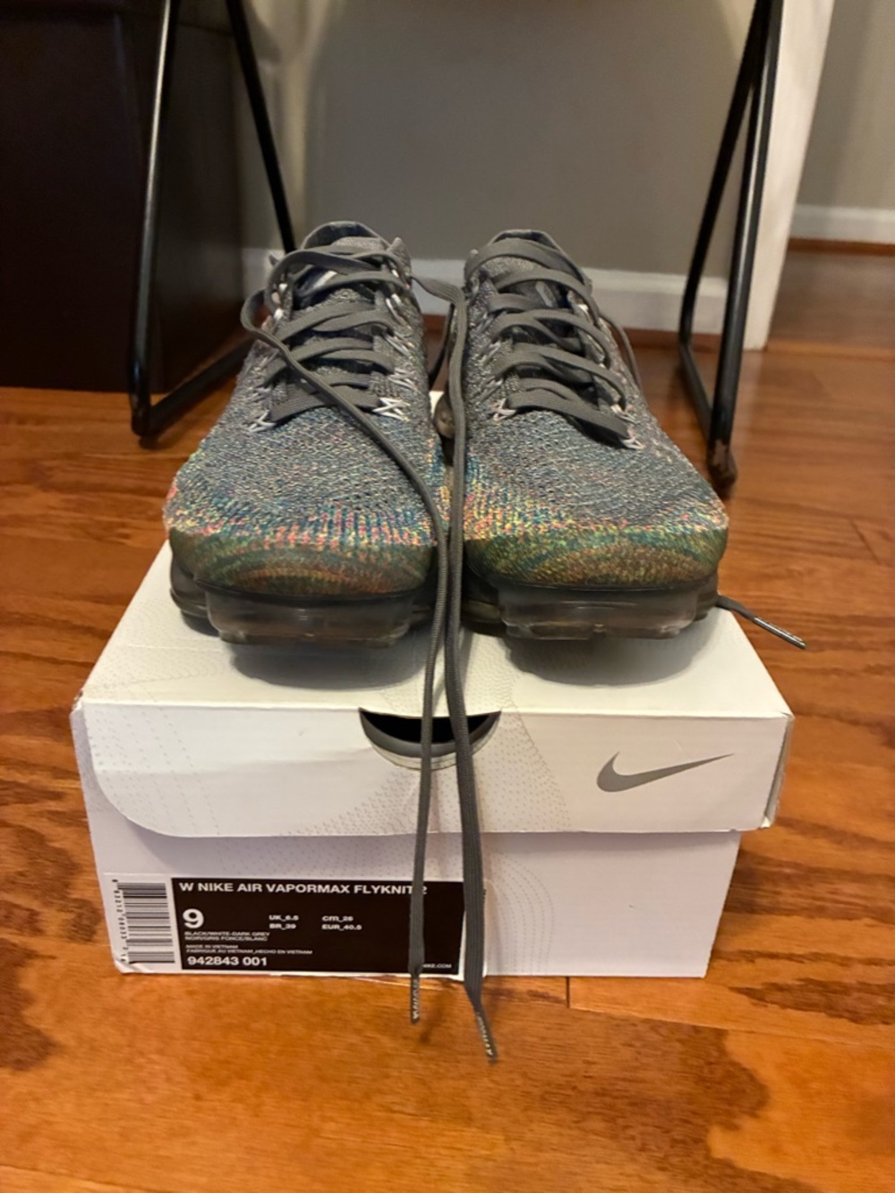 Nike Flyknit VaporMax Women's Sneakers in Multicolor Knit with Gray